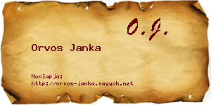 Orvos Janka névjegykártya